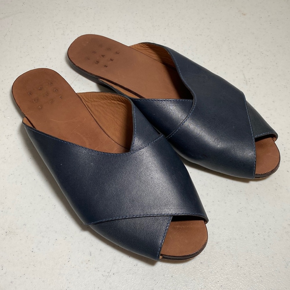 TRADEMARK Navy Blue Slide Sandals Size 10B
